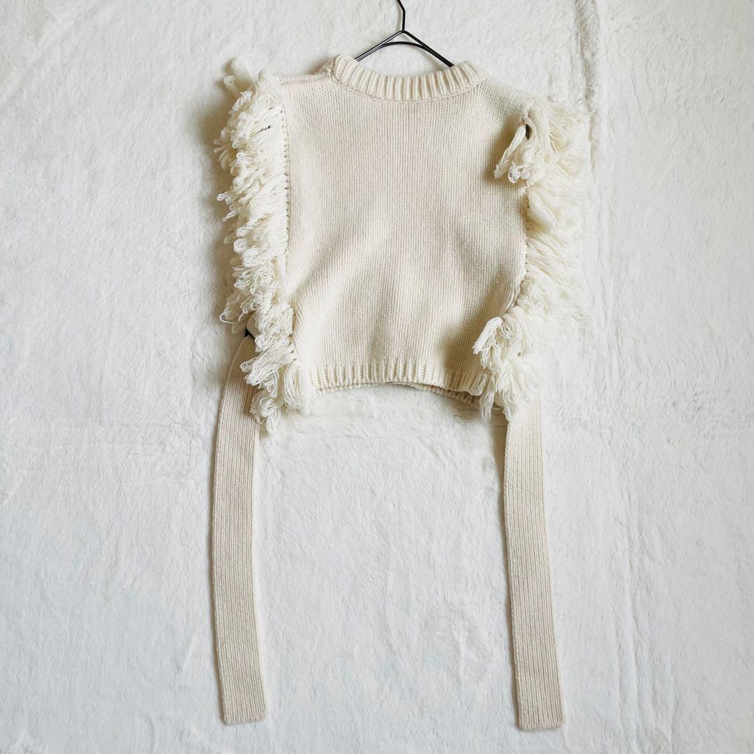 HYKE 23AW フリンジベスト　アイボリー