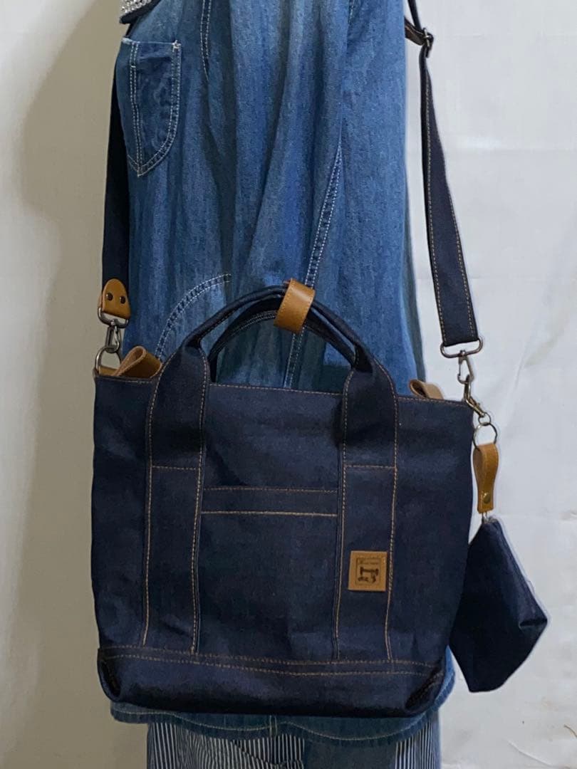 ☆ハンドメイド☆岡山デニム☆男女兼用☆3wayショルダーバッグ