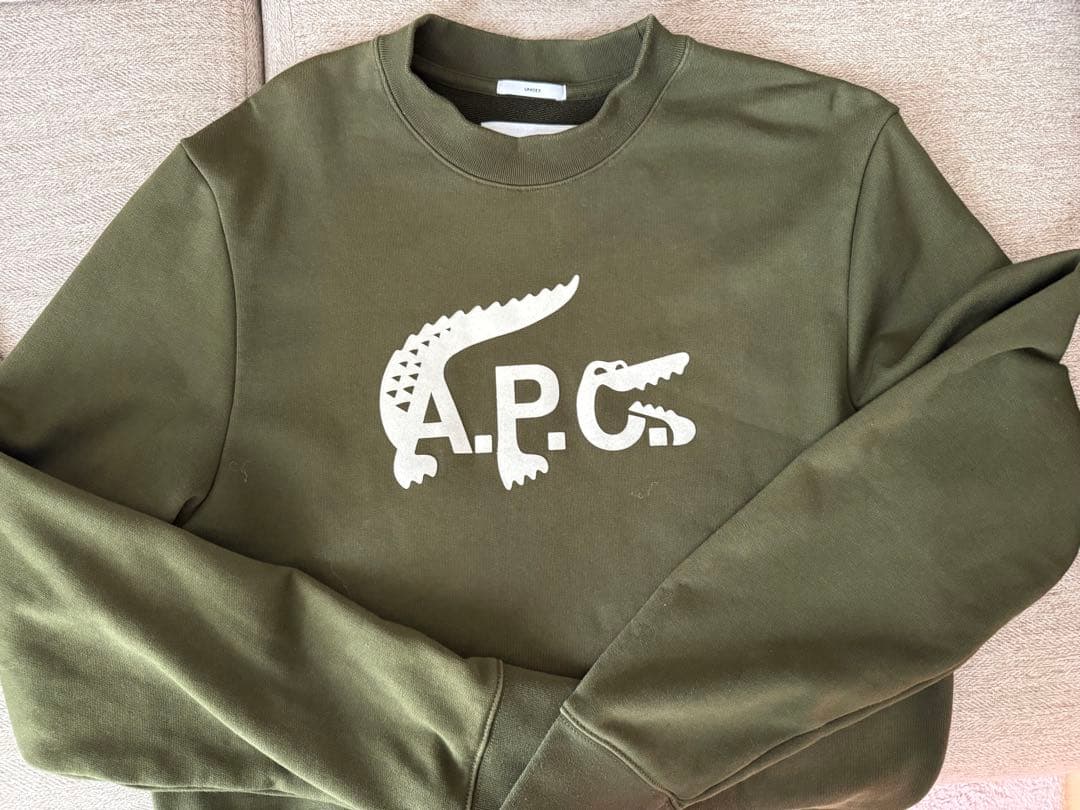 A.P.C. LACOSTE トレーナー Sサイズ オリーブ