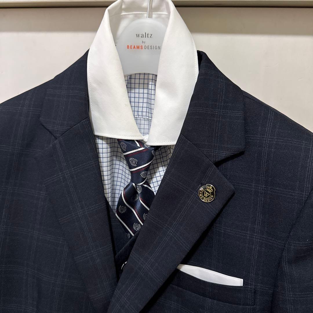 BEAMS DESIGN フォーマルスーツ ３ピーススーツ 卒業式 紺系 160