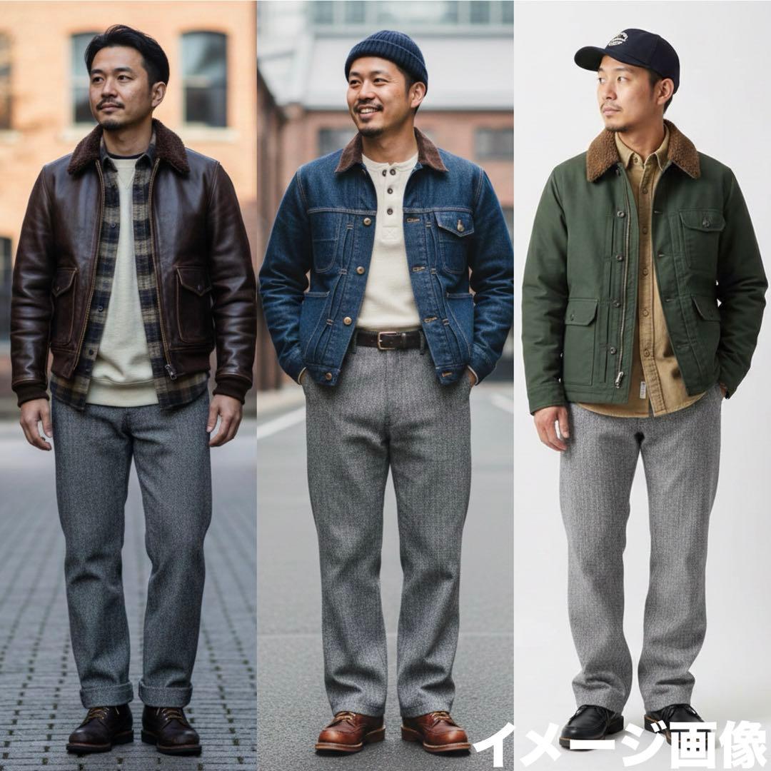 未使用 ポストオーバーオールズ アメリカ製 ヘリンボーンウールトラウザーズ M