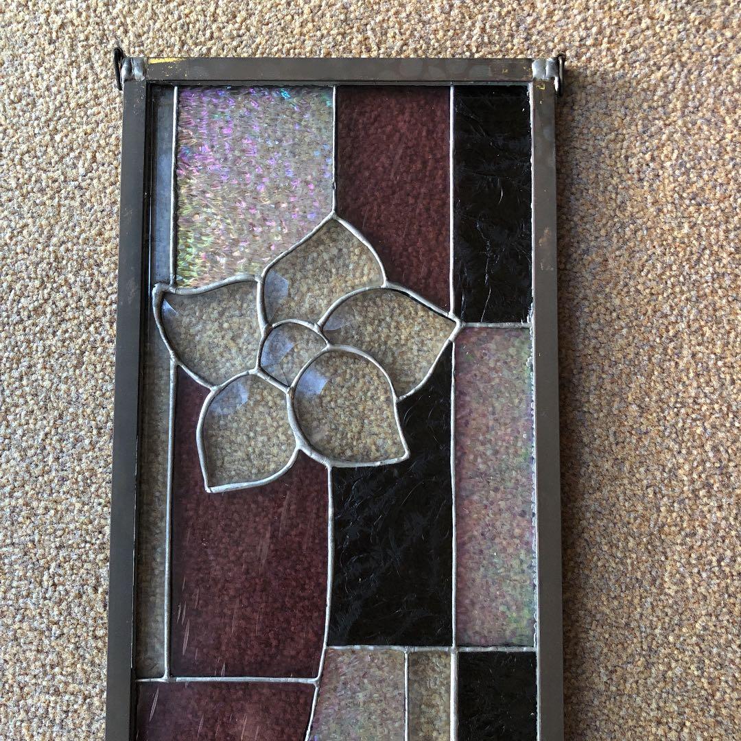 ステンドグラス♦︎ピンクフラワーパネル