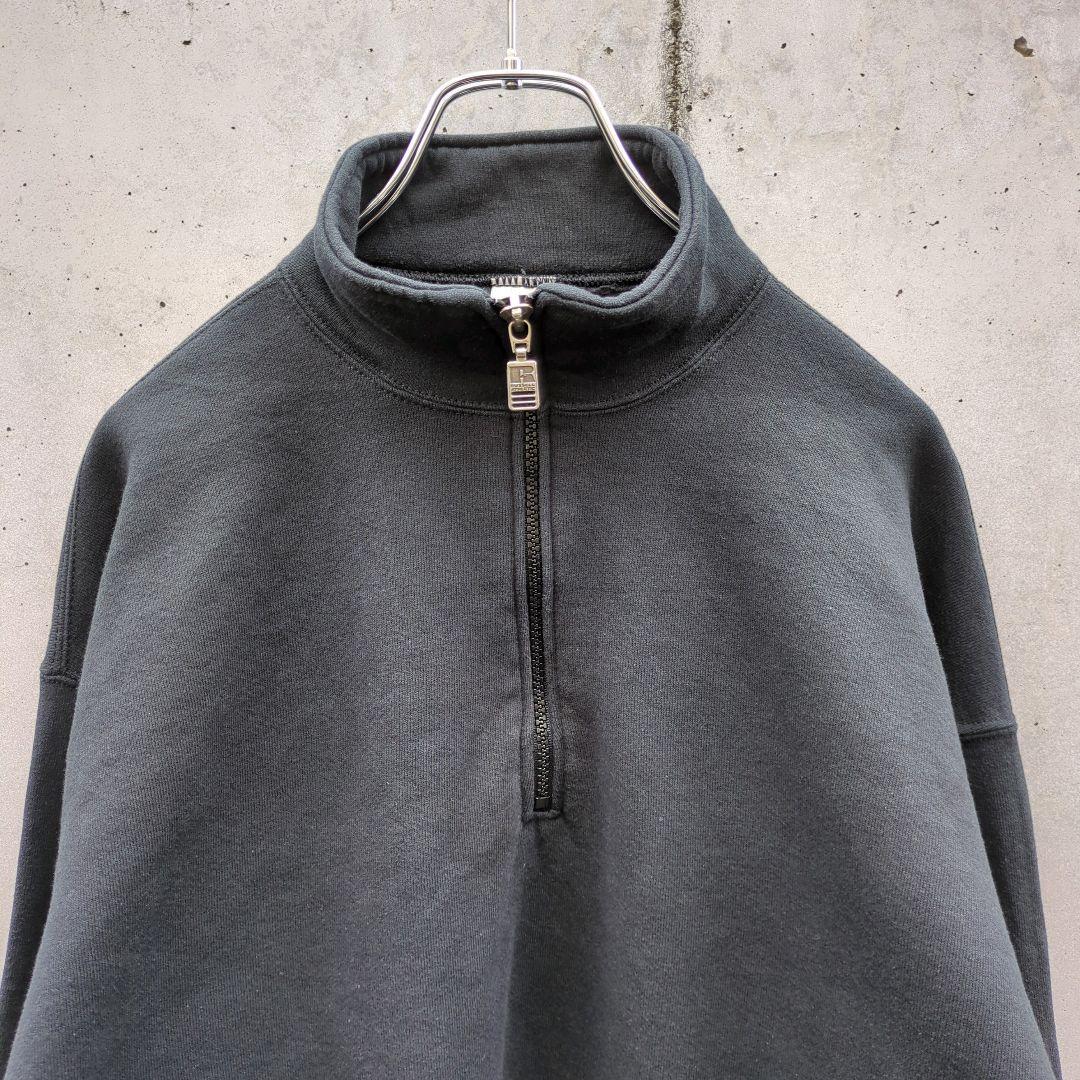 90s USA製 Russell Black Half Zip Sweat