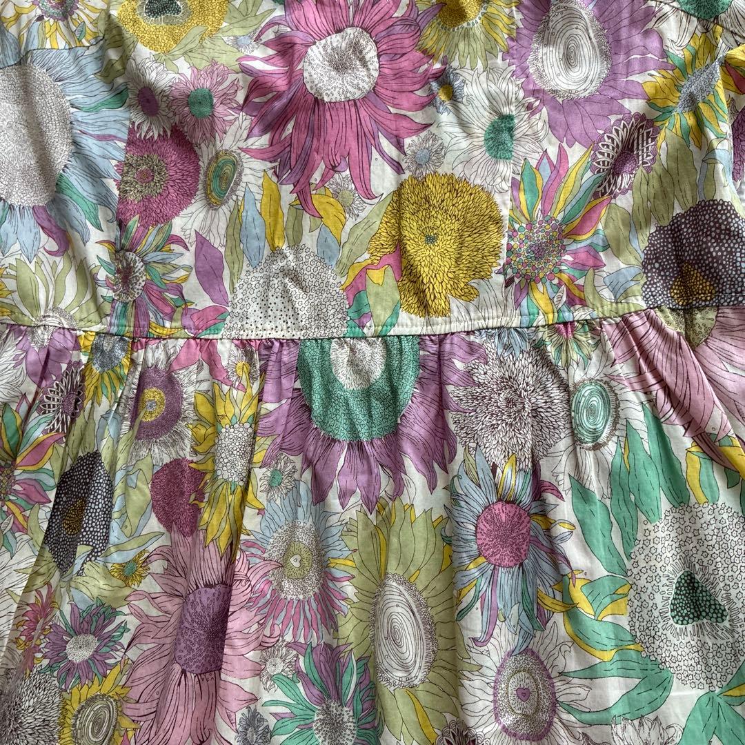 同梱あり専用ベビー80花柄ロンパース・ママ用ドレスセット　双子コーデ