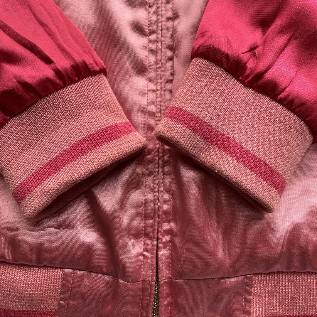 ピンク　スカジャン　天女　花柄　和柄　リバーシブル