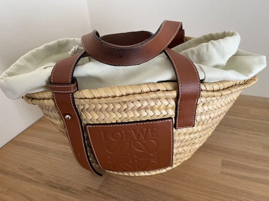 LOEWE かごバッグ ストロー ナチュラル