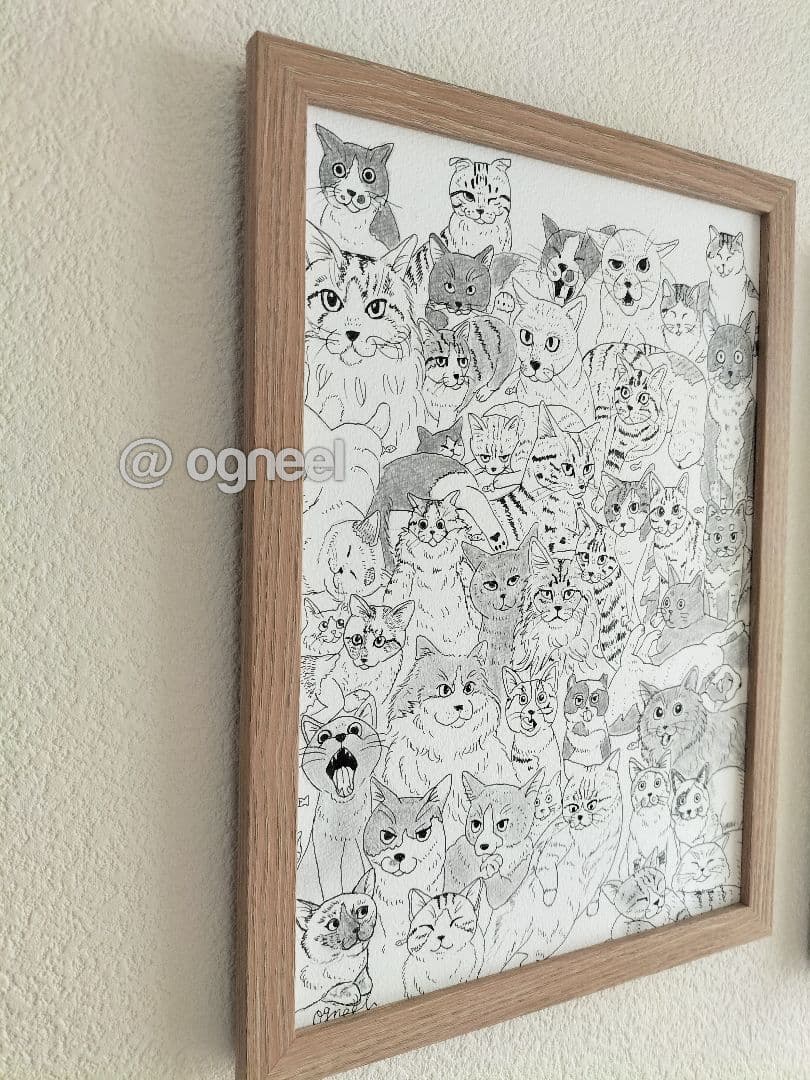 空*猫様 【第1弾　猫ちゃん大集合！】ペン画　原画　一点もの