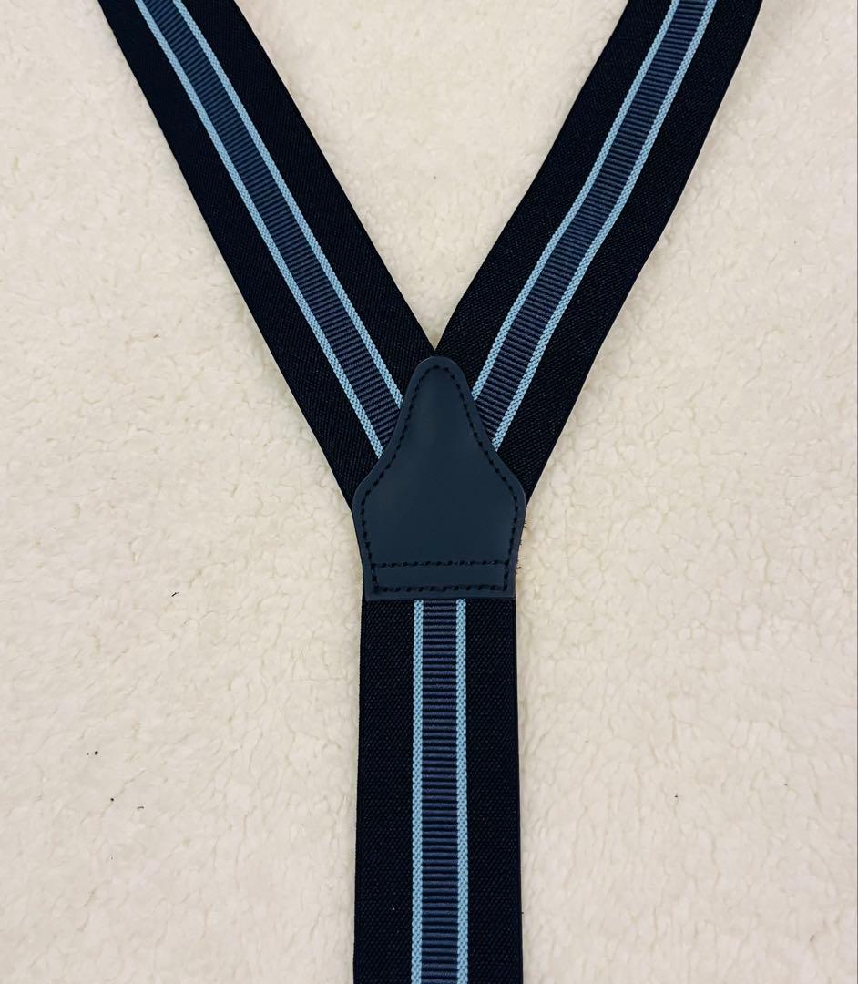 【美品】 THURSTON サスペンダー　ネイビー　ストライプ