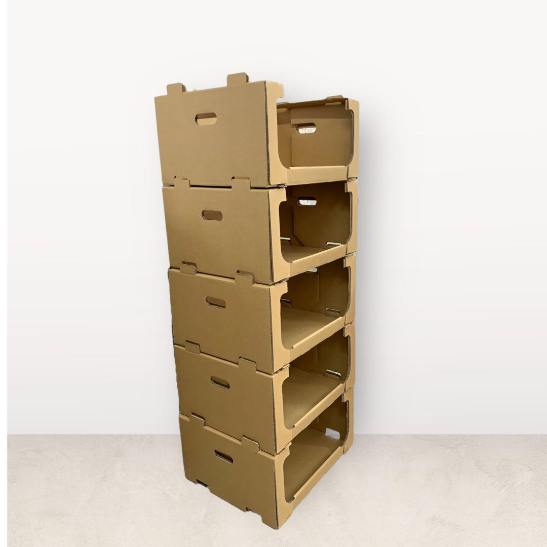 スタッキング 収納 ボックス 段ボール 棚 連結 洋服 収納 DB-03