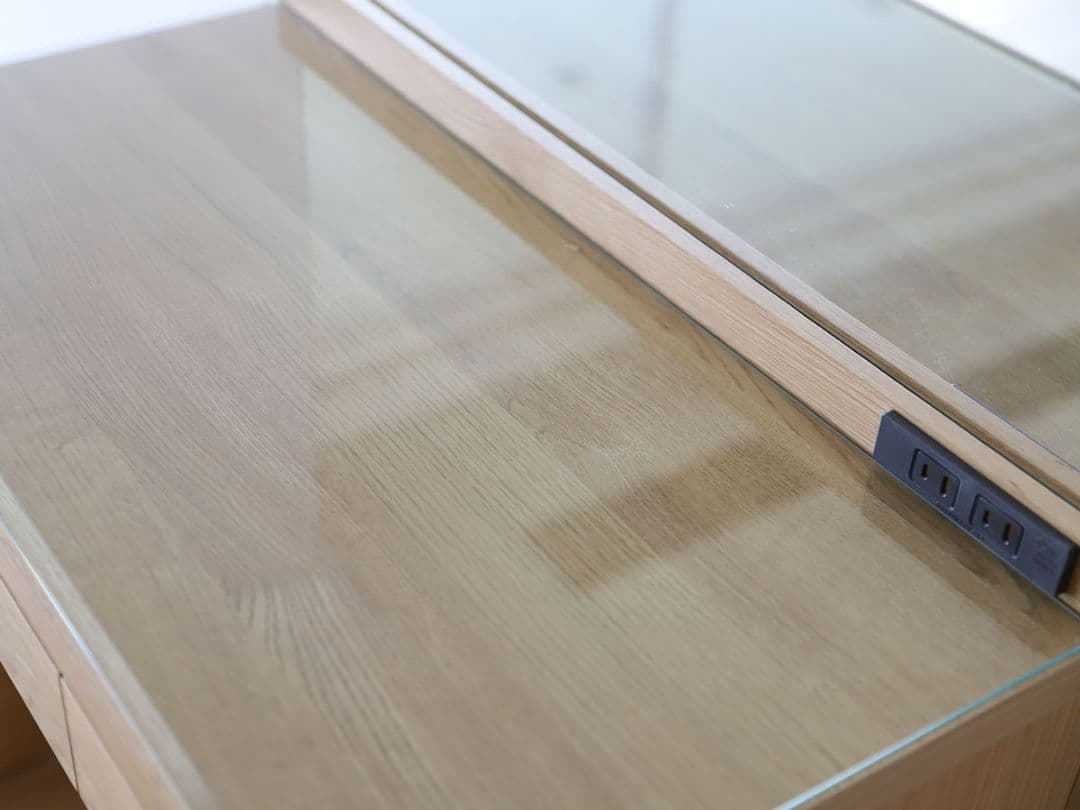 2/13迄の出品 FLYMEe オーク材ドレッサー・鏡台 スツール付き