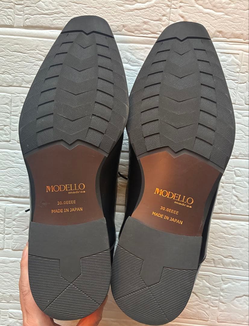 マドラスMODELLOブラック レザーシューズ 30.0EEEE日本製