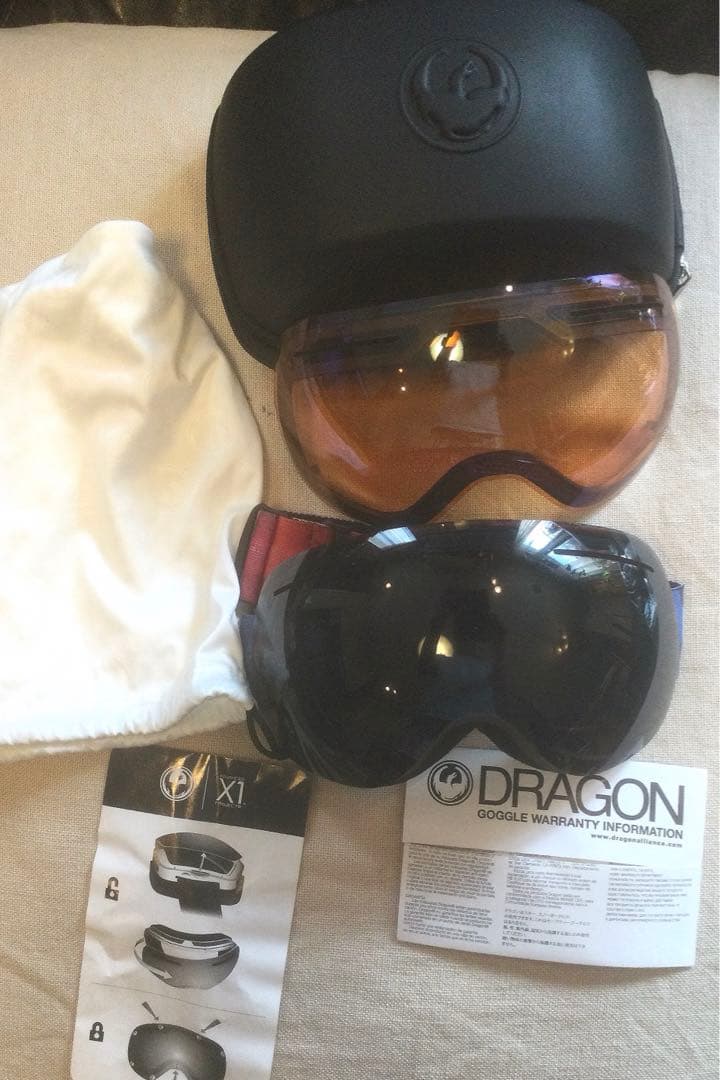 DRAGON ドラゴン ゴーグル(ブラック、オレンジレンズ)美品