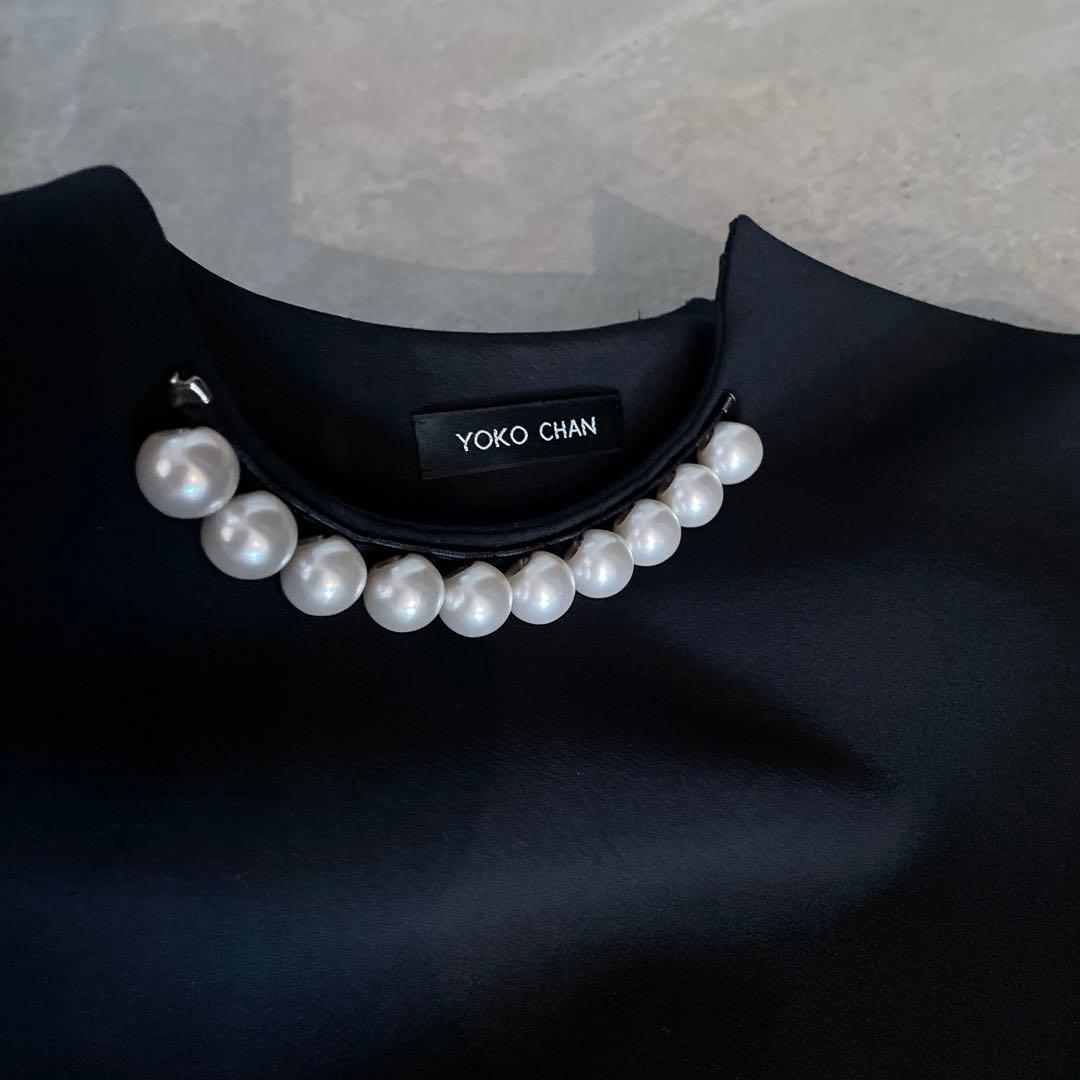 【★ピピコ★】YOKO CHAN ブラック　長袖 ワンピース パールネック