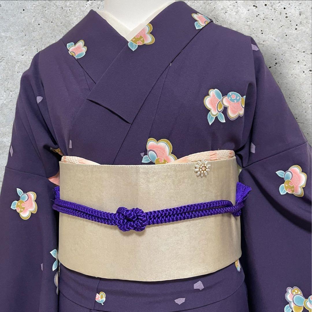 k225 飛び柄小紋 洗える着物 小紋 フルセット 身丈161裄丈68ゆったり