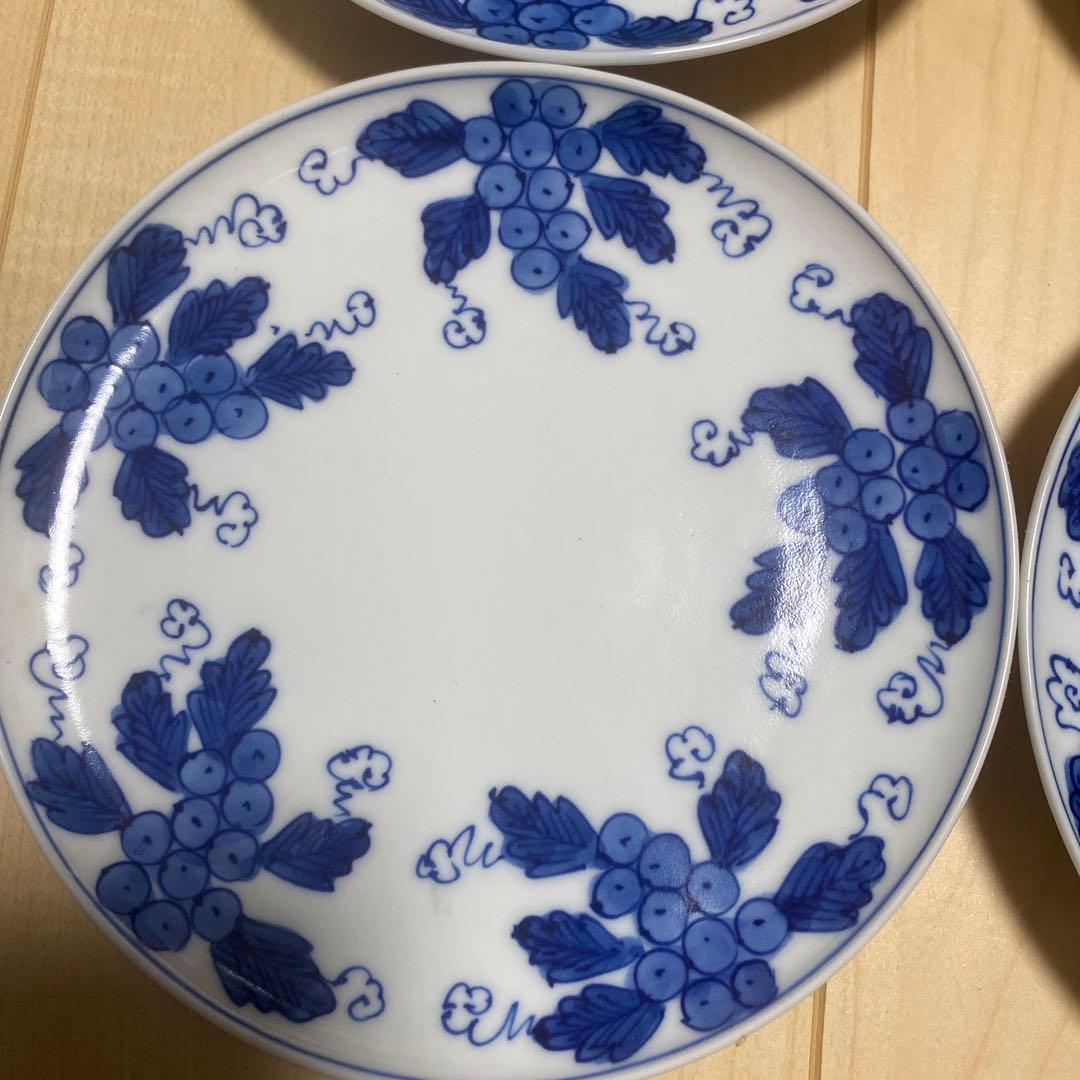 有田焼　源右衛門窯　染付葡萄　カップ・ソーサー6客セット