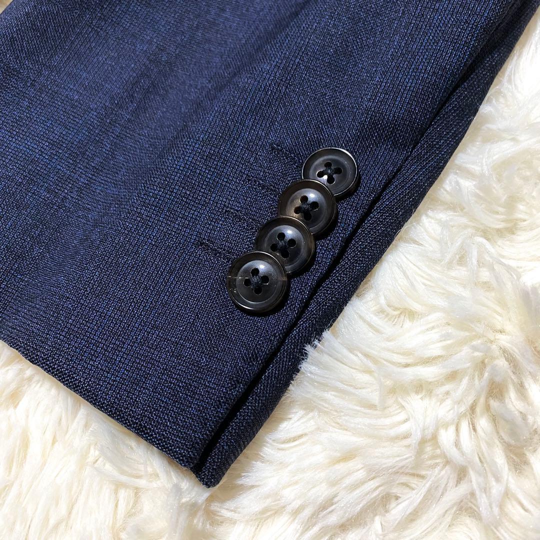 【XL】麻布テーラー ロロピアーナ★ビジネスジャケット★濃紺 スーパー130's