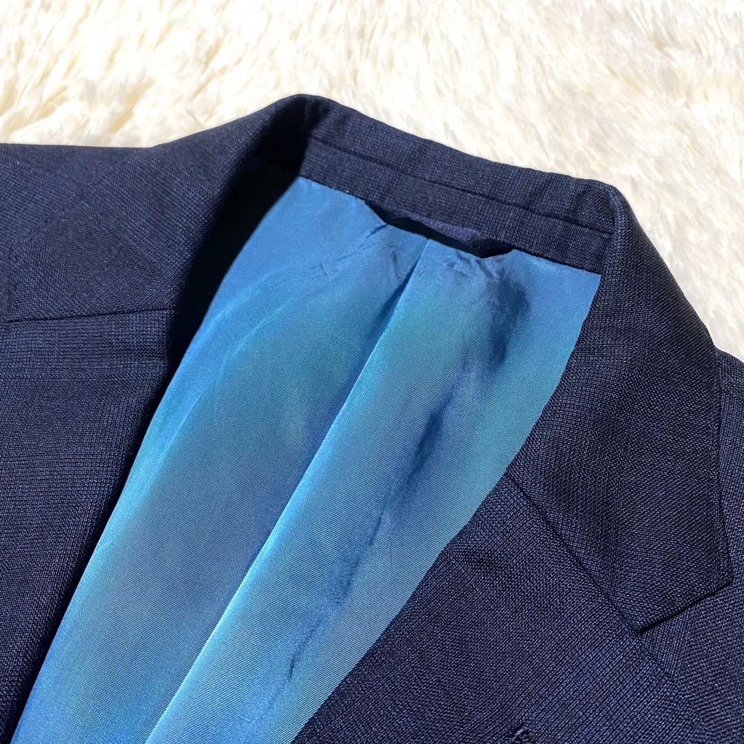 【XL】麻布テーラー ロロピアーナ★ビジネスジャケット★濃紺 スーパー130's