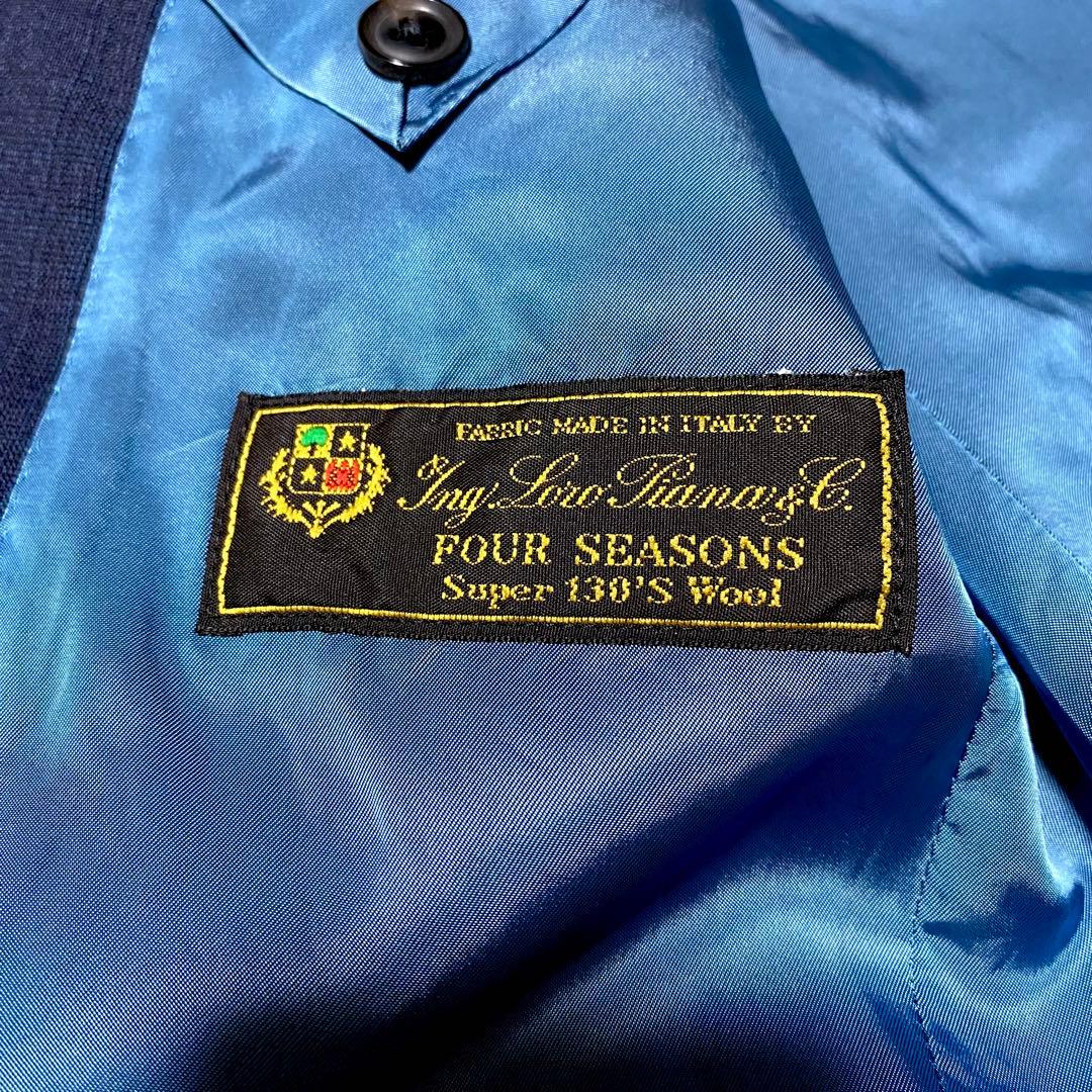 【XL】麻布テーラー ロロピアーナ★ビジネスジャケット★濃紺 スーパー130's