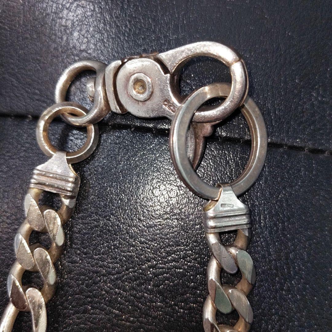 シルバーリンクチェーンウォレットチェーン925刻印