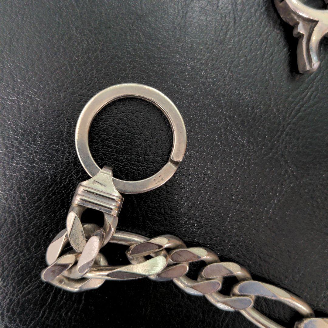 シルバーリンクチェーンウォレットチェーン925刻印