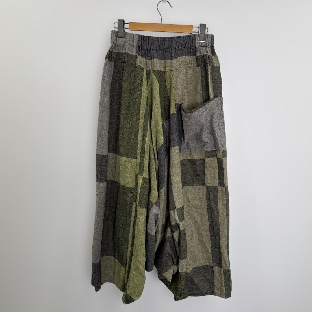 R00731 tamaki niime 玉木新雌　サルエルパンツ　カーキ　グレー