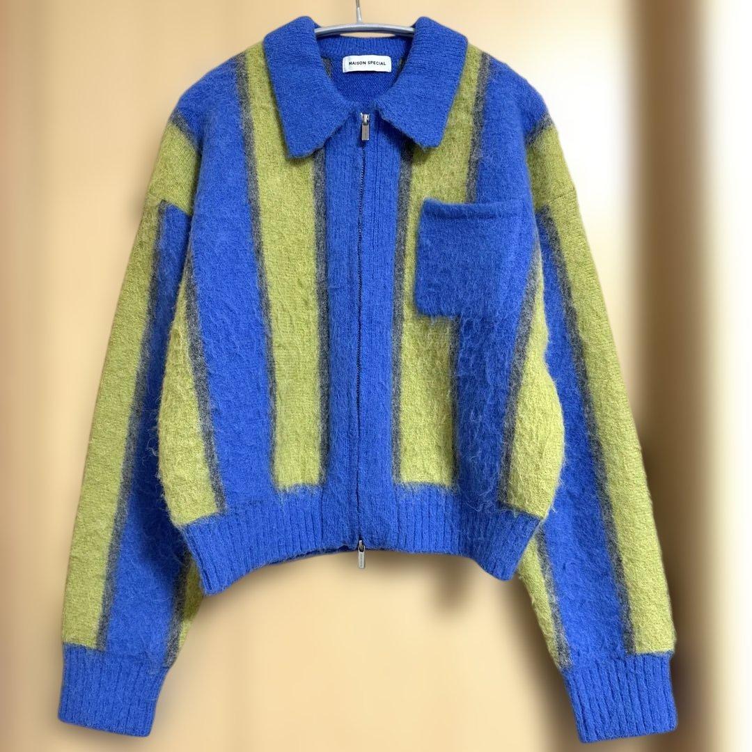 トップス Soutien Collar Stripe Zip Knit Cardigan