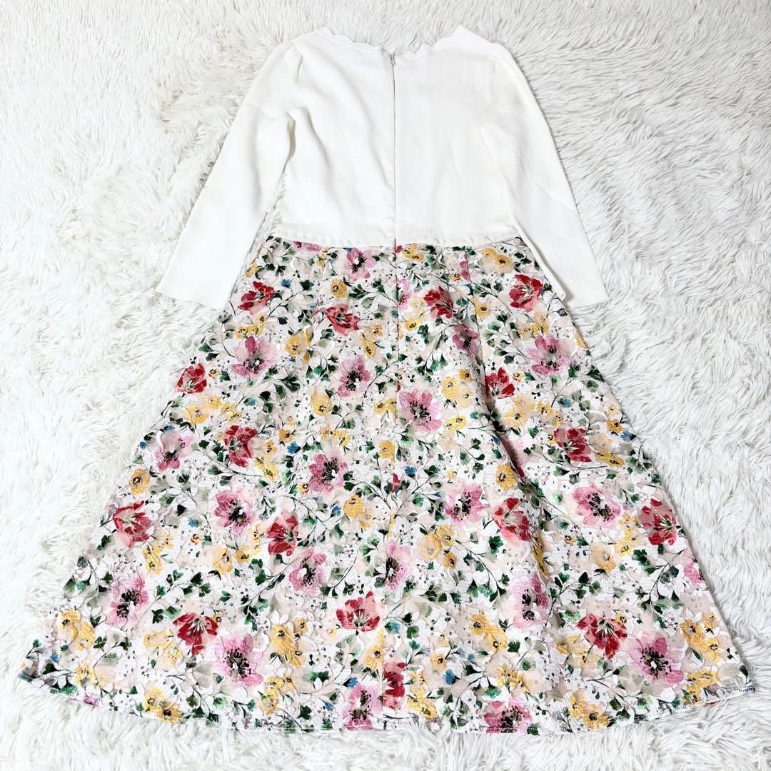 極美品✨トッカ ニットドレス ワンピース＋カーディガン アンサンブル 花刺繍