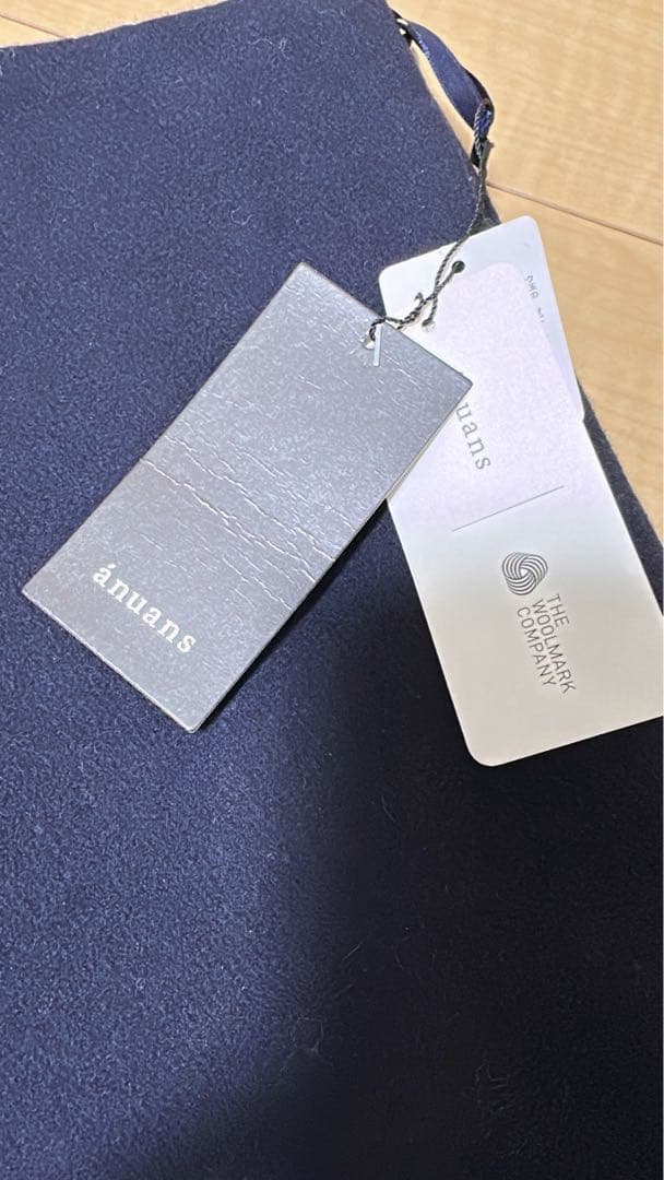 アニュアンス　ウールダブルクロスミニスカート　ネイビー　ウールミニスカート