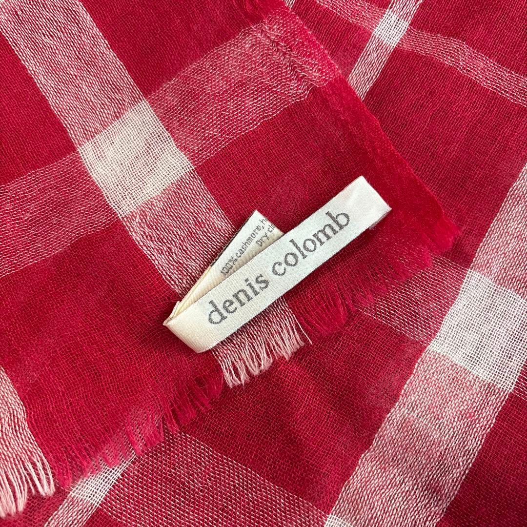 denis colomb デニスコロン チェック柄 ツートン カシミヤ ストール
