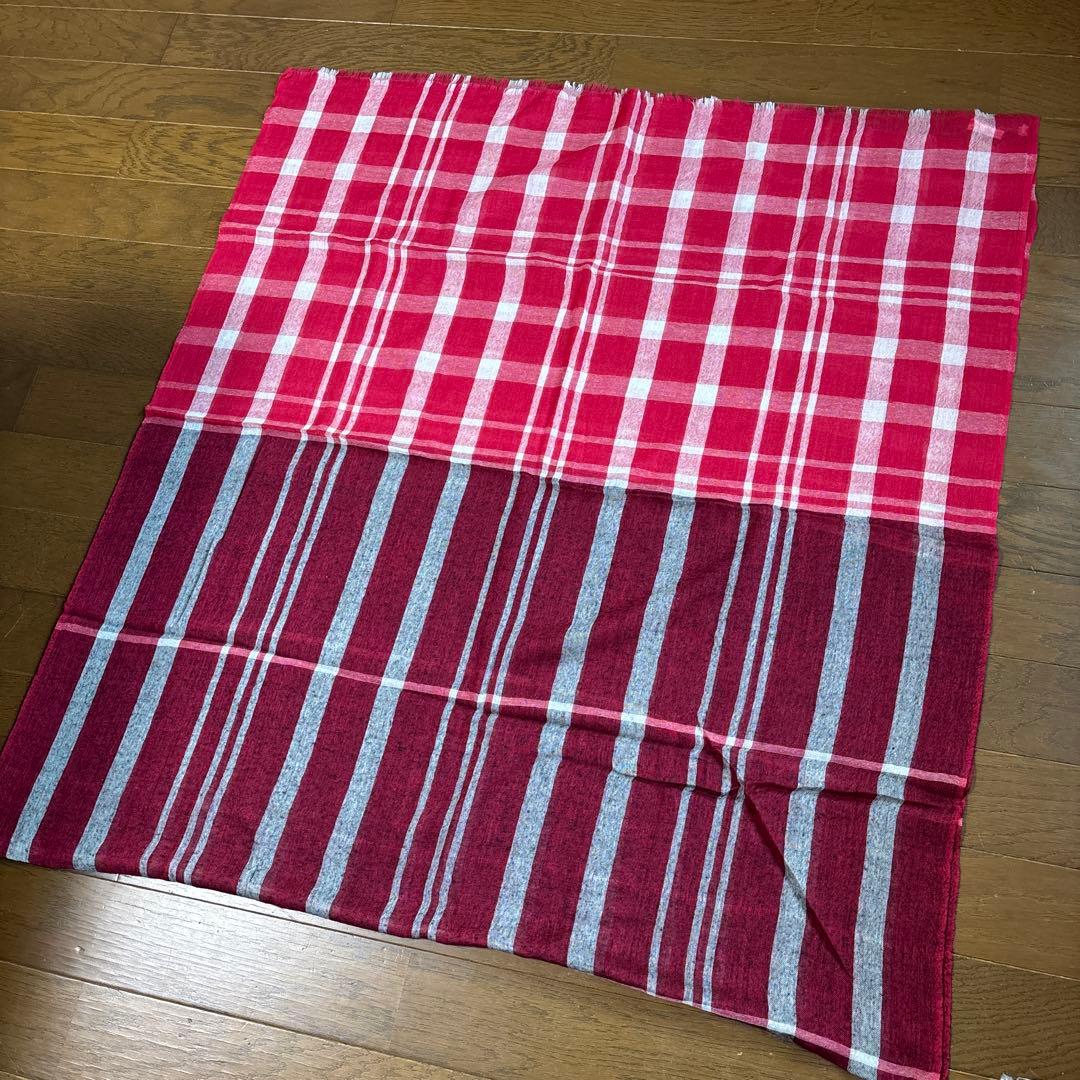 denis colomb デニスコロン チェック柄 ツートン カシミヤ ストール