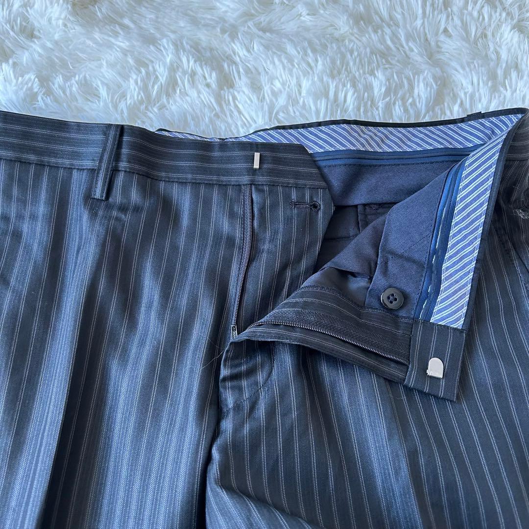 美品　MONSIEUR NICOLE セットアップ ビジネススーツ ストライプ