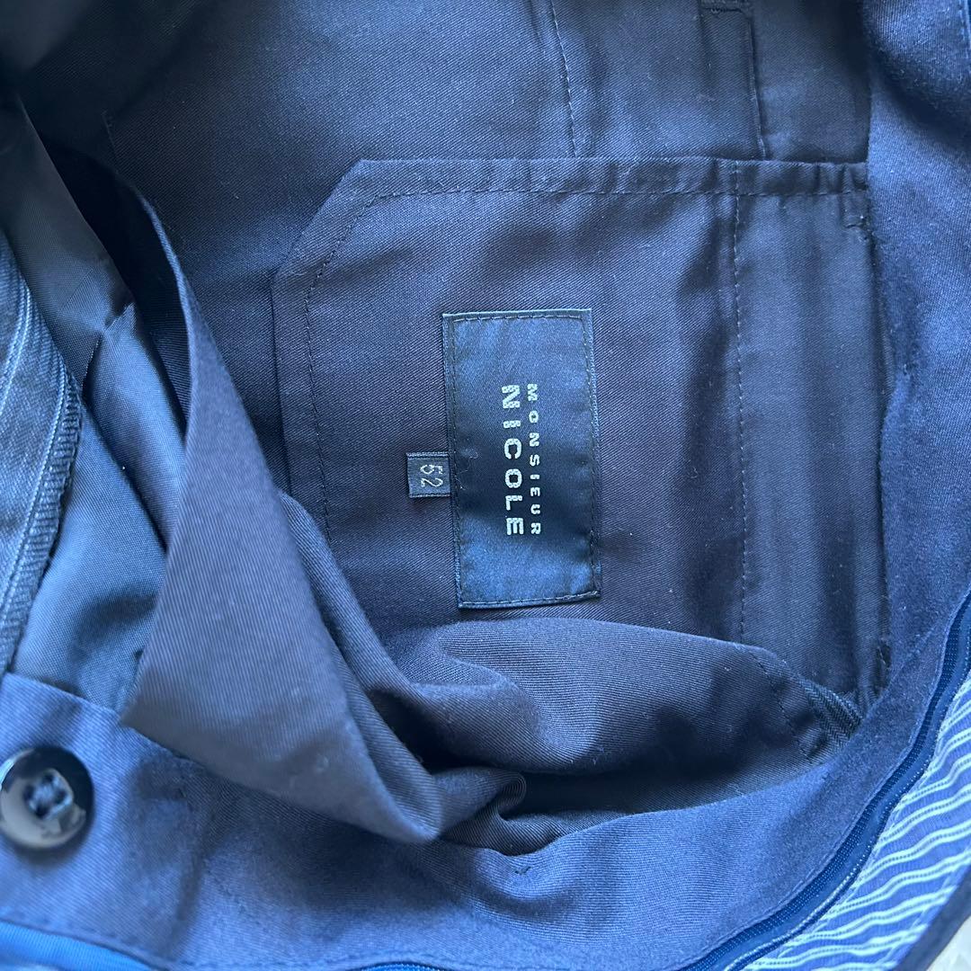 美品　MONSIEUR NICOLE セットアップ ビジネススーツ ストライプ