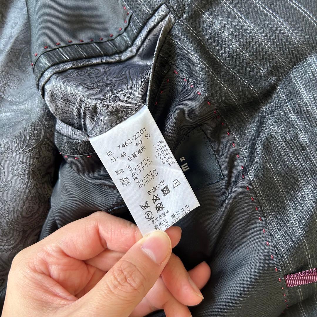 美品　MONSIEUR NICOLE セットアップ ビジネススーツ ストライプ