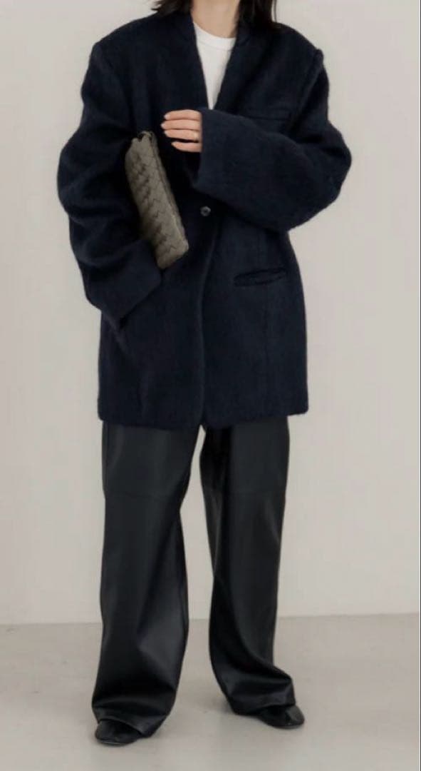 digne shaggy jacket coat ネイビー