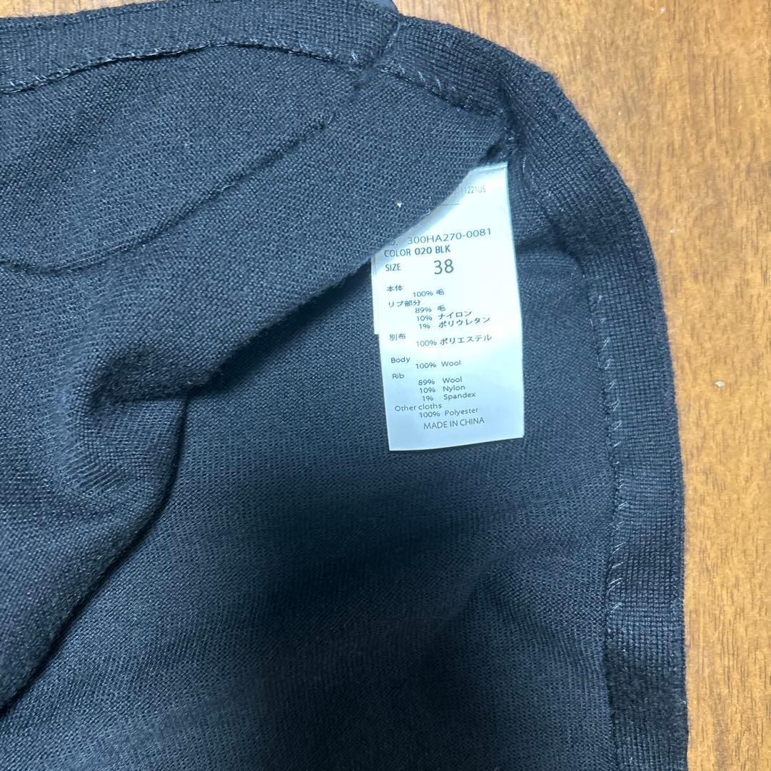 ENFOLD 2024AW BLACKニットベスト フリル装飾 アシンメトリー