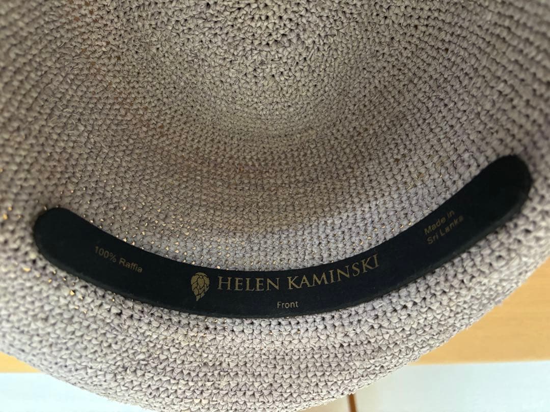 HELEN KAMINSKI グレー 麦わら帽子 保存袋付き