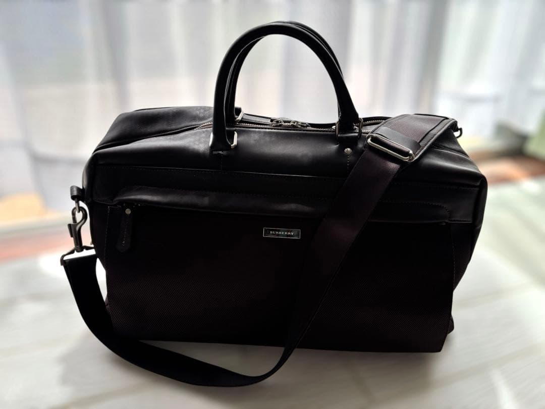 BURBURRY ボストンバッグ　旅行鞄　ビジネスバッグ　大容量　革　ブラウン系