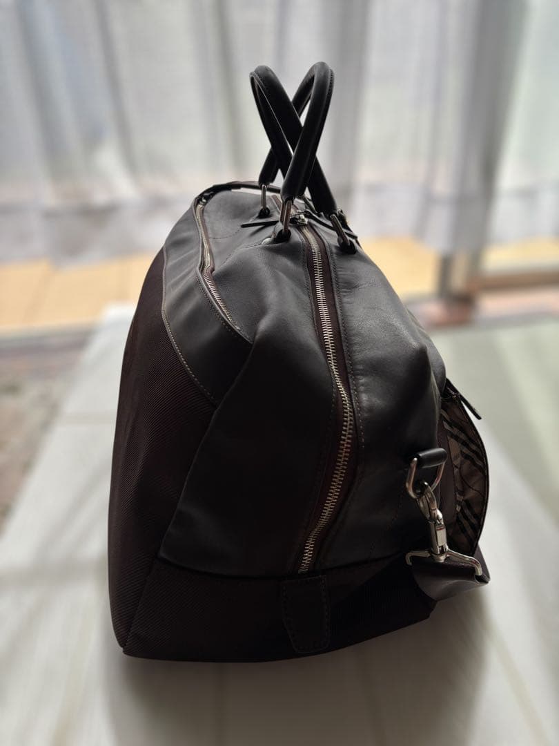 BURBURRY ボストンバッグ　旅行鞄　ビジネスバッグ　大容量　革　ブラウン系