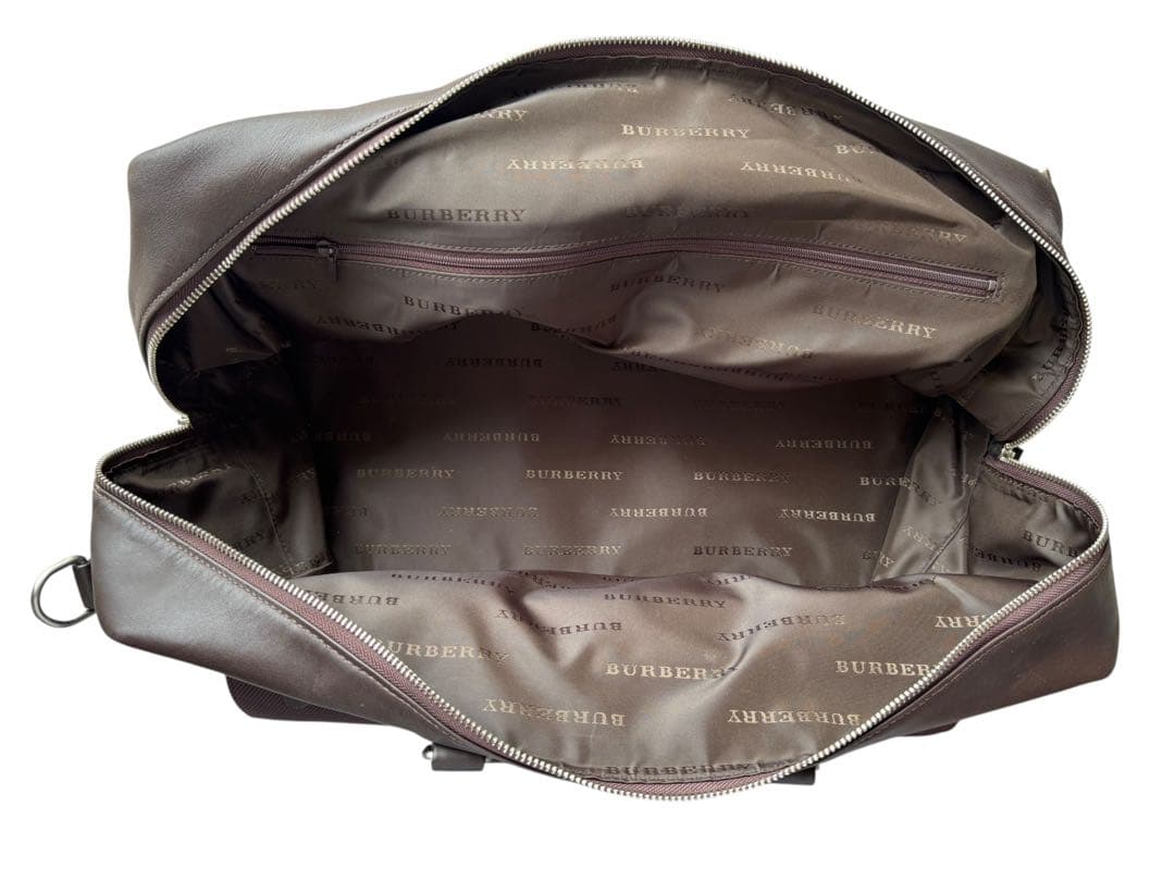 BURBURRY ボストンバッグ　旅行鞄　ビジネスバッグ　大容量　革　ブラウン系