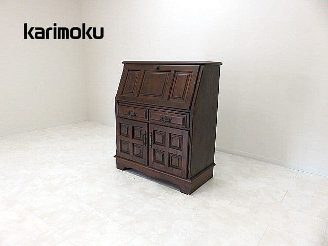 希少モデル　オールドカリモク 「コロニアル」 ライティングビューロー