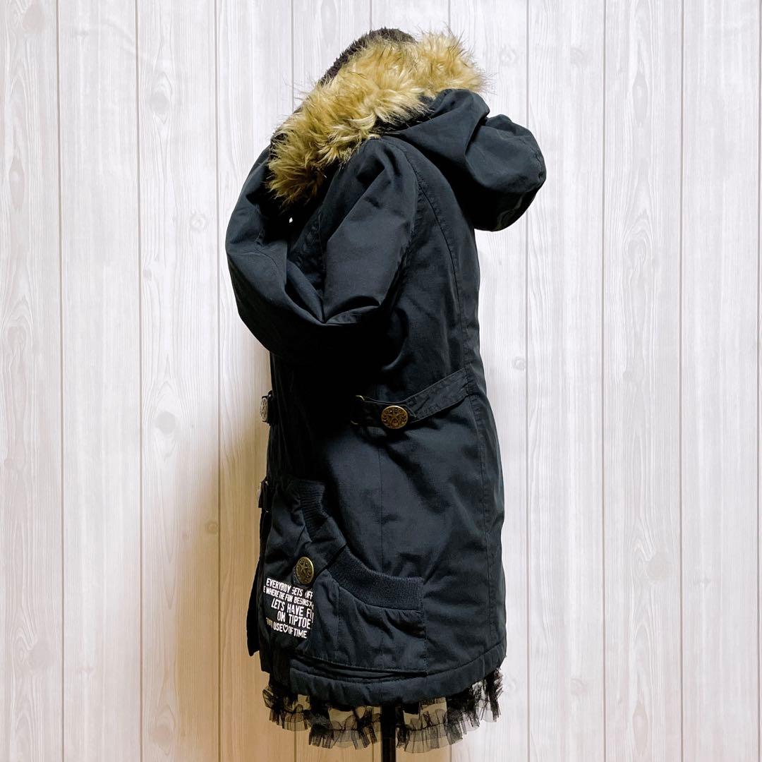 モッズコート ファー 黒 平成ギャル y2k グランジ ミリタリー d.i.a系