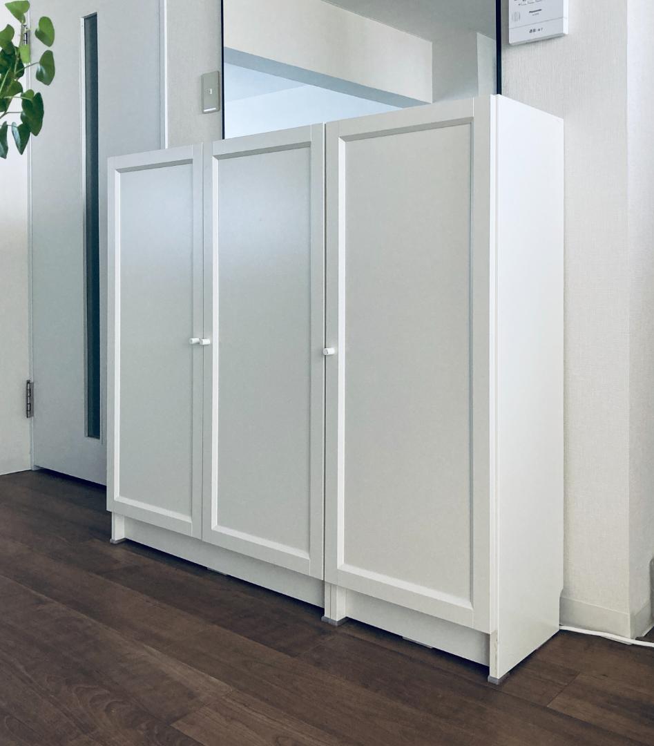 札幌引取 IKEA イケア Billy キャビネット ２点セット 本棚 扉付き