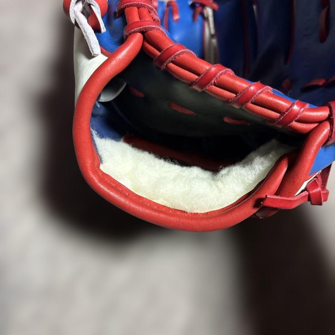 軟式野球オーダーグローブプロフェッショナル 野球グローブ 青白赤
