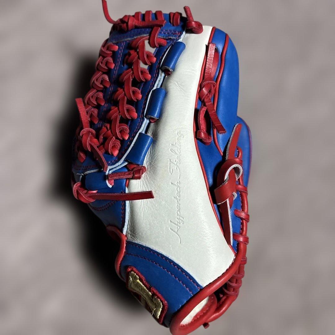 軟式野球オーダーグローブプロフェッショナル 野球グローブ 青白赤