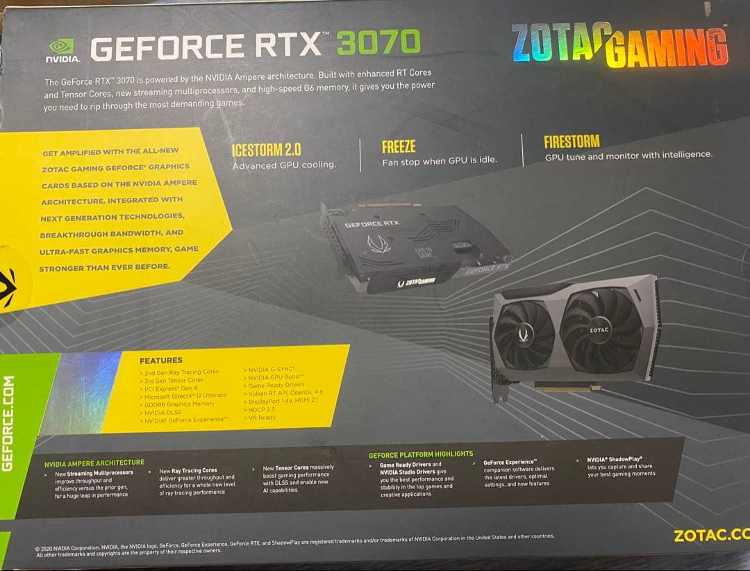 k*o様 【ジャンク】ZOTAC GEFORCE RTX3070 8GB