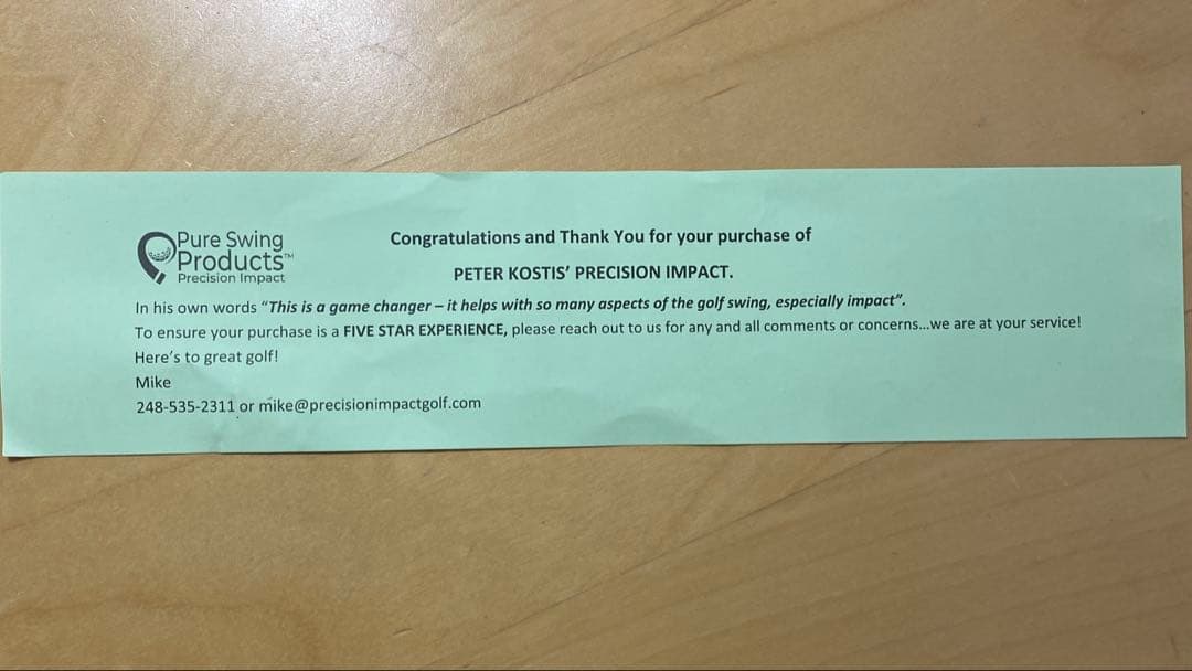 プレシジョンインパクト　Precision Impact ハンドファースト練習器