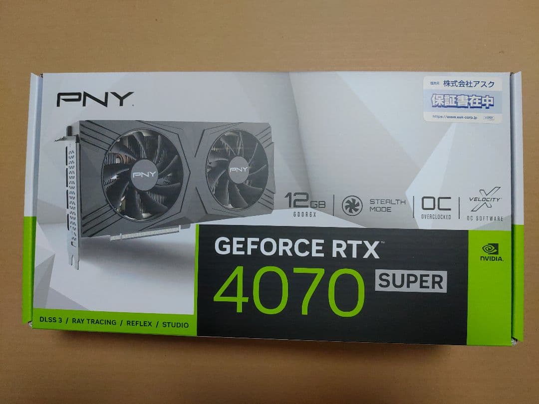 ​新品PNY GeForce RTX 4070 SUPER 12GB 国内正規版