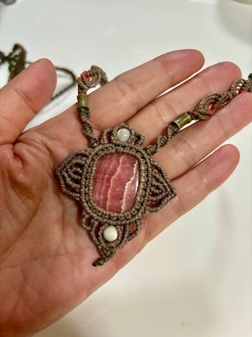 天然石 マクラメ編み ネックレス　3点まとめて