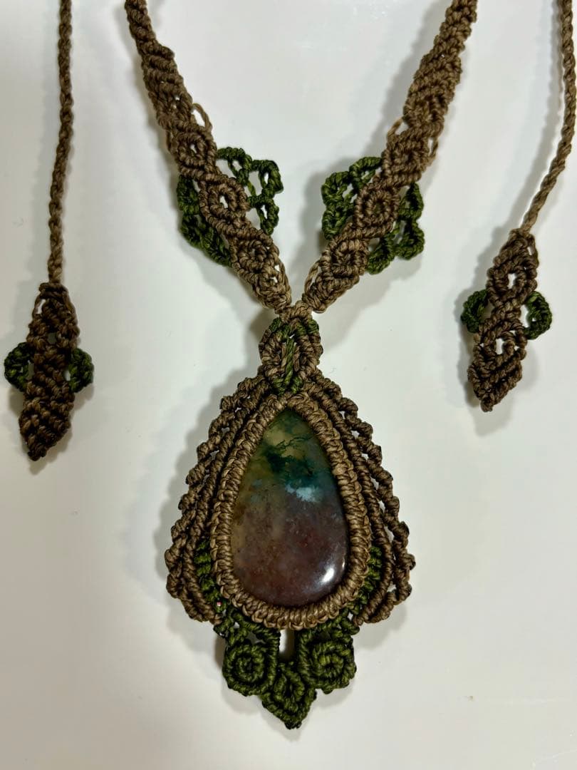 天然石 マクラメ編み ネックレス　3点まとめて
