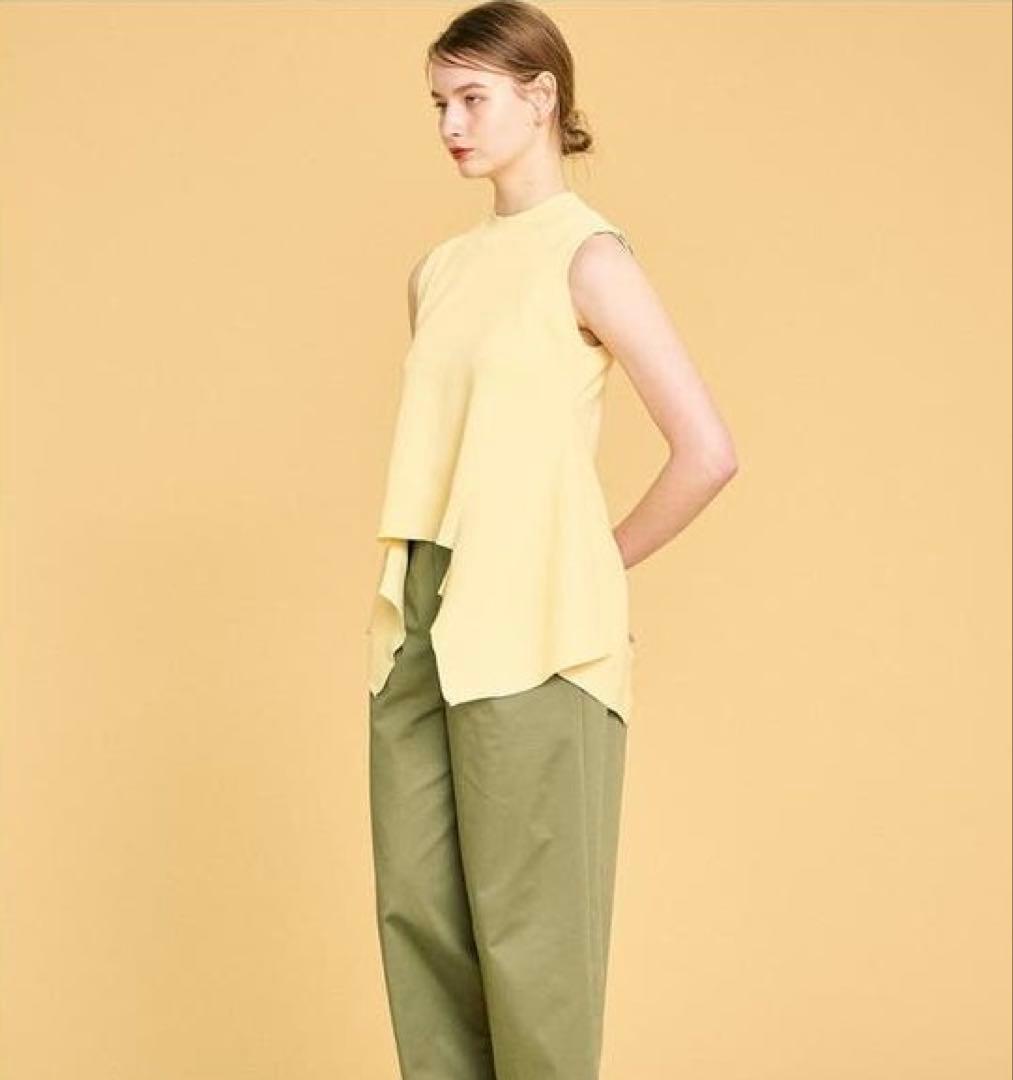 【新品】LANVIN en Bleu コットンミラノリブアシメヘムニット